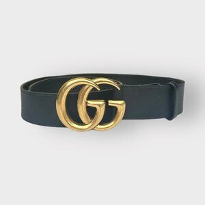 Gucci Belt Marmont Black Leather Golden Buckle Classic GG size 85/30